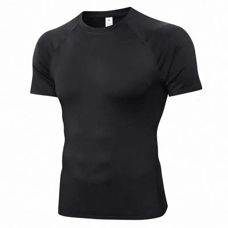 Gym Men's Summer Fitness Sports Casual Slim Men's T-shirt Short Sleeve Slim Muscle Outdoor Fashion Bodybuilding Tight Clothing