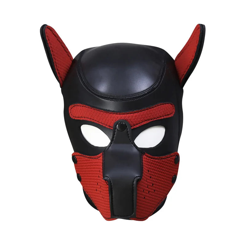 New Puppy Cosplay Costumes Party Pu Leather Rubber Mask Full Head Hood Masks for Dog Roleplay Funny Sexy Unisex Full Top Cover