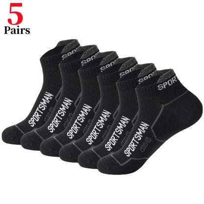 5Pairs/Men's High-quality Cotton Socks Summer Men's Breathable Sports Socks Ankle Socks Casual Thin Style Outdoor Running Socks