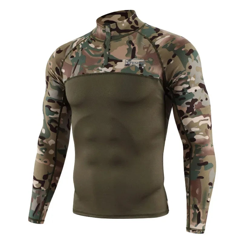 New Men's Outdoor Hunting Hiking Uniform Tactical T-shirt Long Sleeve Camouflage tacticsT-shirt Sports Mens Clothing