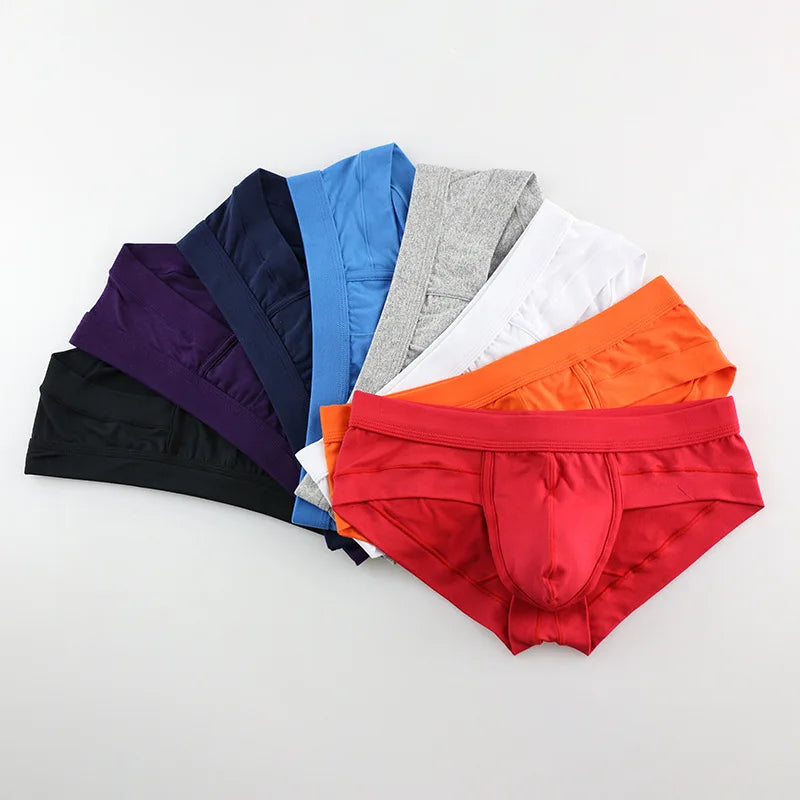 Sexy Solid Color Modal Triangle Briefs for Men European and American Style