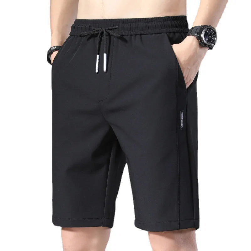 Summer Men Invisible Zipper Open Crotch Shorts Sports Casual Black Plus Size Loose Pants Trousers