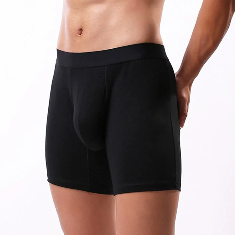 Men's Middle Leg Breathable Cotton Boxer Briefs