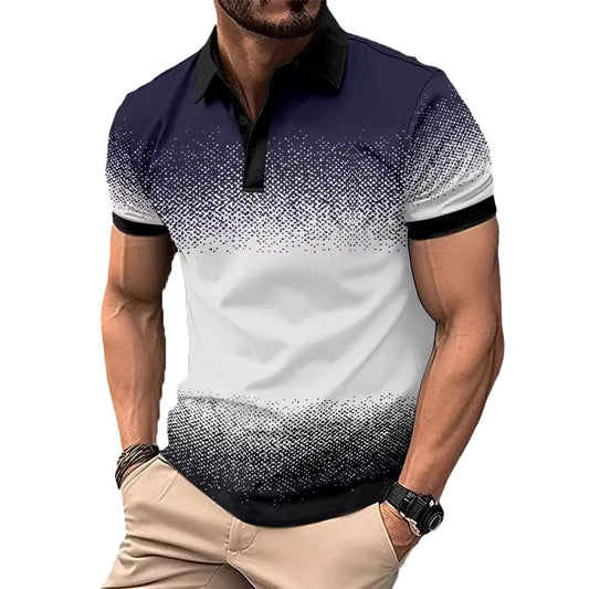 Mens Casual Short Sleeve Tops Button V-Neck Muscle Fitness Workout Blouse Tee