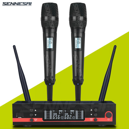 Top Quality！Ew100G3 Professional Dual Wireless Microphone Stage Performance 2 Channels 600-699 UHF Karaoke Metal Handheld e835