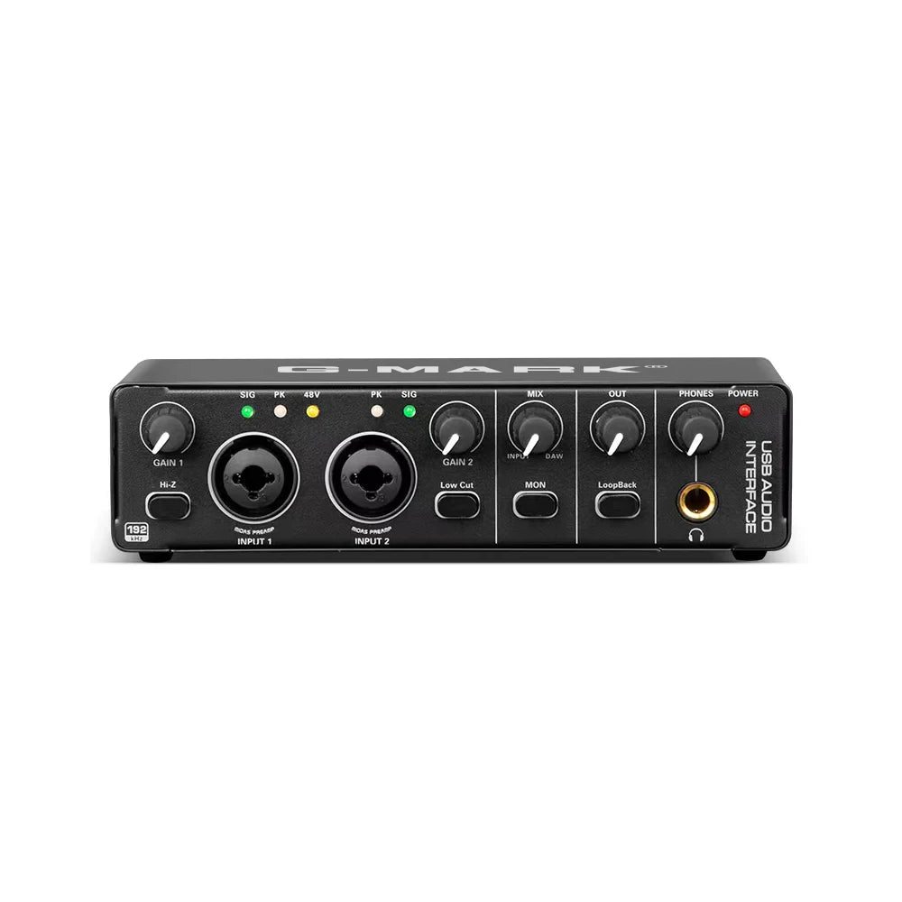 Audio Interface G-MARK BGM 4 Sound Card AD Converter With Monitoring Electric Guitar Live Recording For Studio Singing Podcast