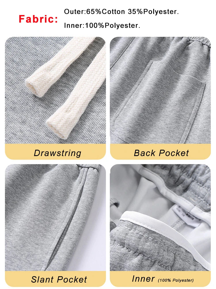 Spring Autumn Men Sweatpants Korean Fashion Sportswear Drawstring Wide Leg Straight Track Pants Cotton Casual Loose Trousers