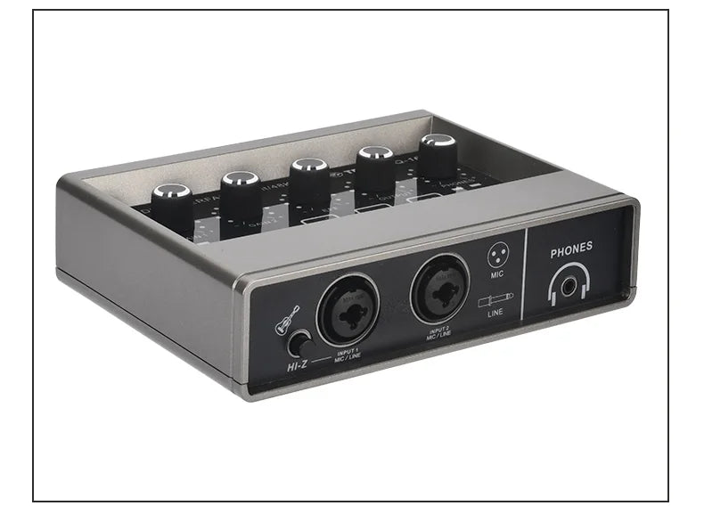 TEYUN Audio Interface 2 Channel 48V Diver-Free Computer Record Electric Guitar Echo Effects PC Recording External Sound Card Q16