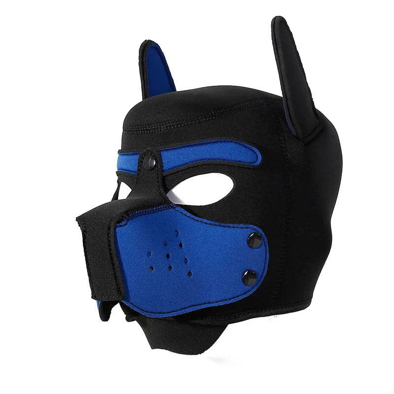 10 Colors Puppy Cosplay Costumes Increase Large Size Padded Rubber Full Head Hood Mask With Ears For Couples Dog Role Play Games