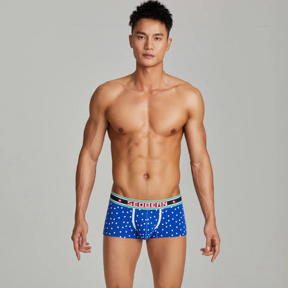 New SEOBEAN Men's Low Rise  Cotton Sexy Boxer Brief Underwear