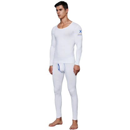 Men's long Johns solid color knitted cotton long underwear men's thermal pants