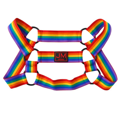 Sexy Mens Harness Underwear Sets Gay Underwear Lingerie Bondage Belts Fetish Mens Jockstrap Thong Rainbow Pattern