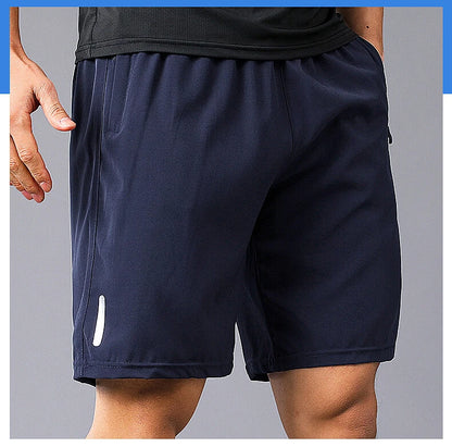 Summer Sports Shorts Men Sweatshorts Quick Dry Running Gym Beach Jogging Bottoms Men Fitness Training Pocket Zipper Shorts Pants