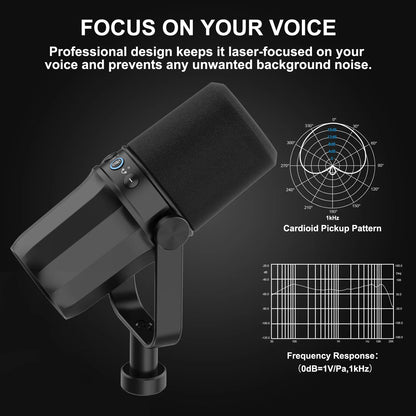 Professional Microfone Micrfono Micro Phone Studio Podcast Recording Equipment Kit Stand Gaming USB XLR Dynamic Mic Microphone