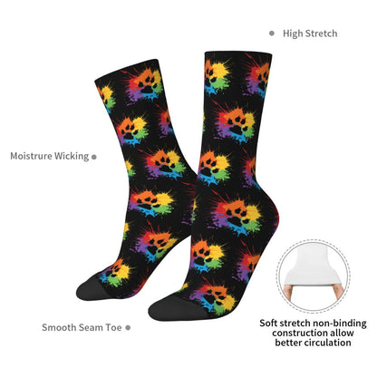 Gay Bear Paw Flag GLBT Mens Crew Socks Unisex Fun LGBT Lesbian Spring Summer Autumn Winter Dress Socks