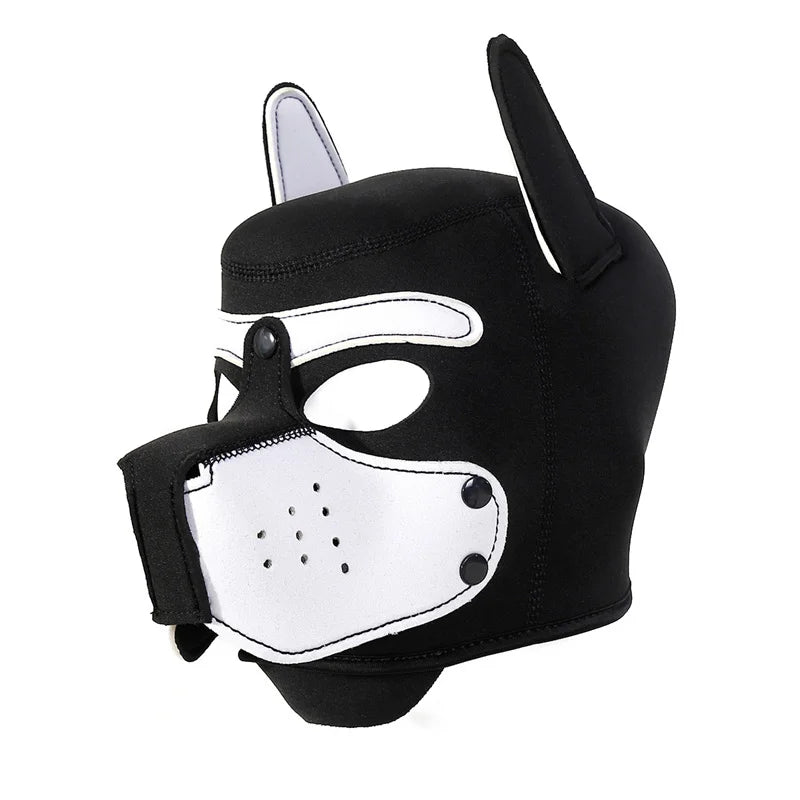 10 Colors Puppy Cosplay Costumes Increase Large Size Padded Rubber Full Head Hood Mask With Ears For Couples Dog Role Play Games