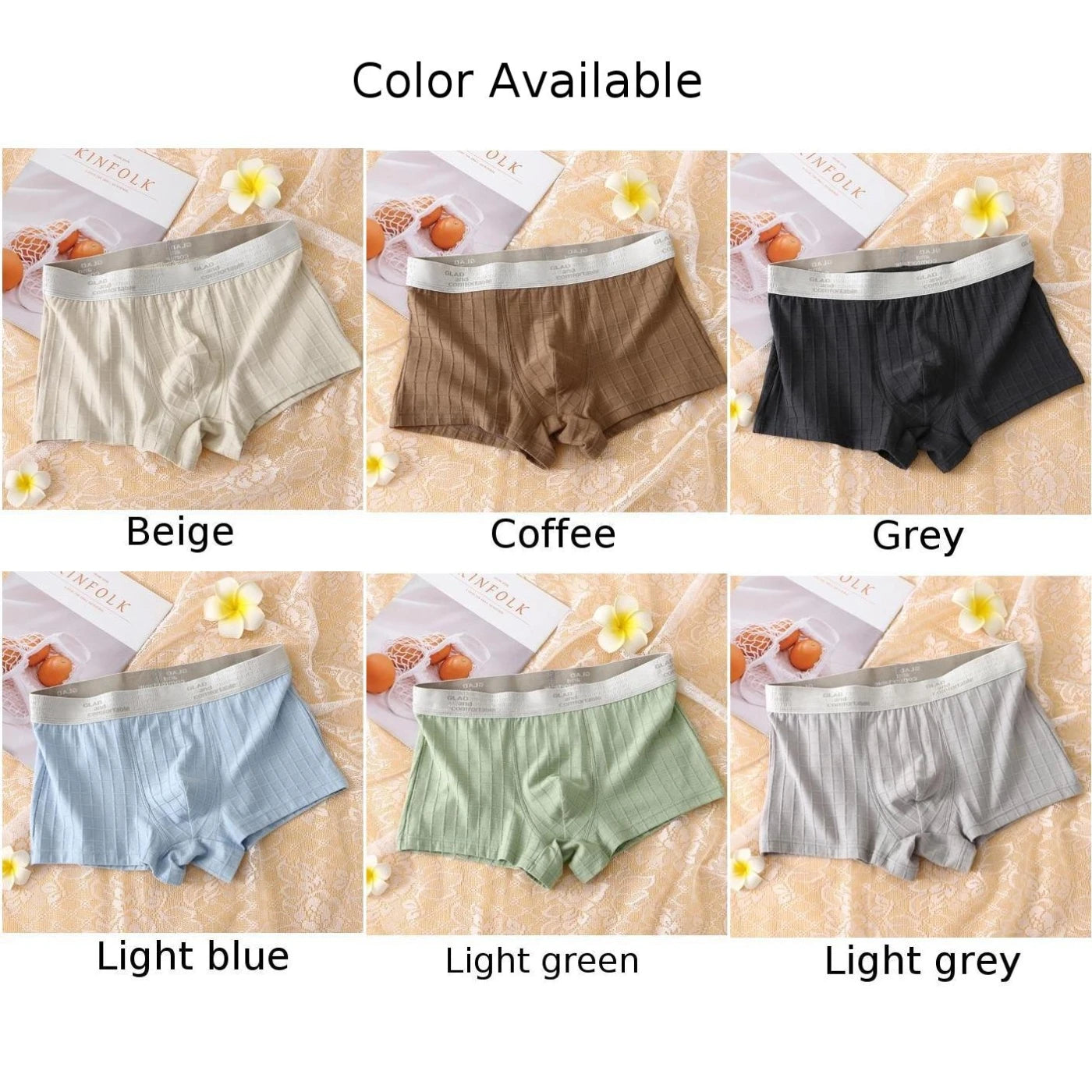 Men, Young Men Mid-Rise Cotton Breathable U Convex Boxer Briefs