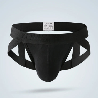 Men's Low Rise Thong Jock Strap Convex Pouch