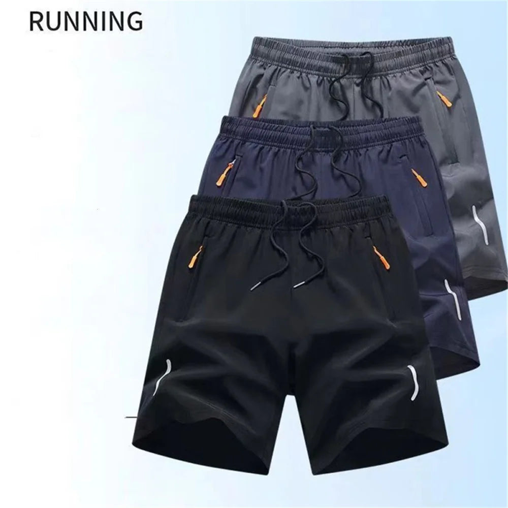 Ice Silk Shorts Quick Dry Breathable Men's Summer Thin Large Sport Running Sweat Wicking Hygroscopic Beach Casual Loose Capris