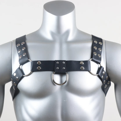 Sexual PU Leather Chest Men Harness Belts Adjustable BDSM Fetish Gay Clothing for Sex Rave Body Bondage Cage Harness Lingerie