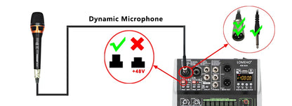 AM-AX4 Mini 4 Channels Individual 48V Phantom Power Mobile 99 DSP Effects Bluetooth USB Computer Play Record Podcast Audio Mixer