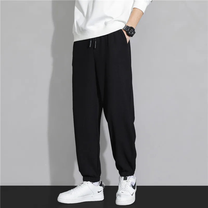 Running Classic Streetwear Casual Men Ribbons Harem Jogging Pants Male Slim Fit Spring Cargo Pants Multi-Pockets Women Trousers