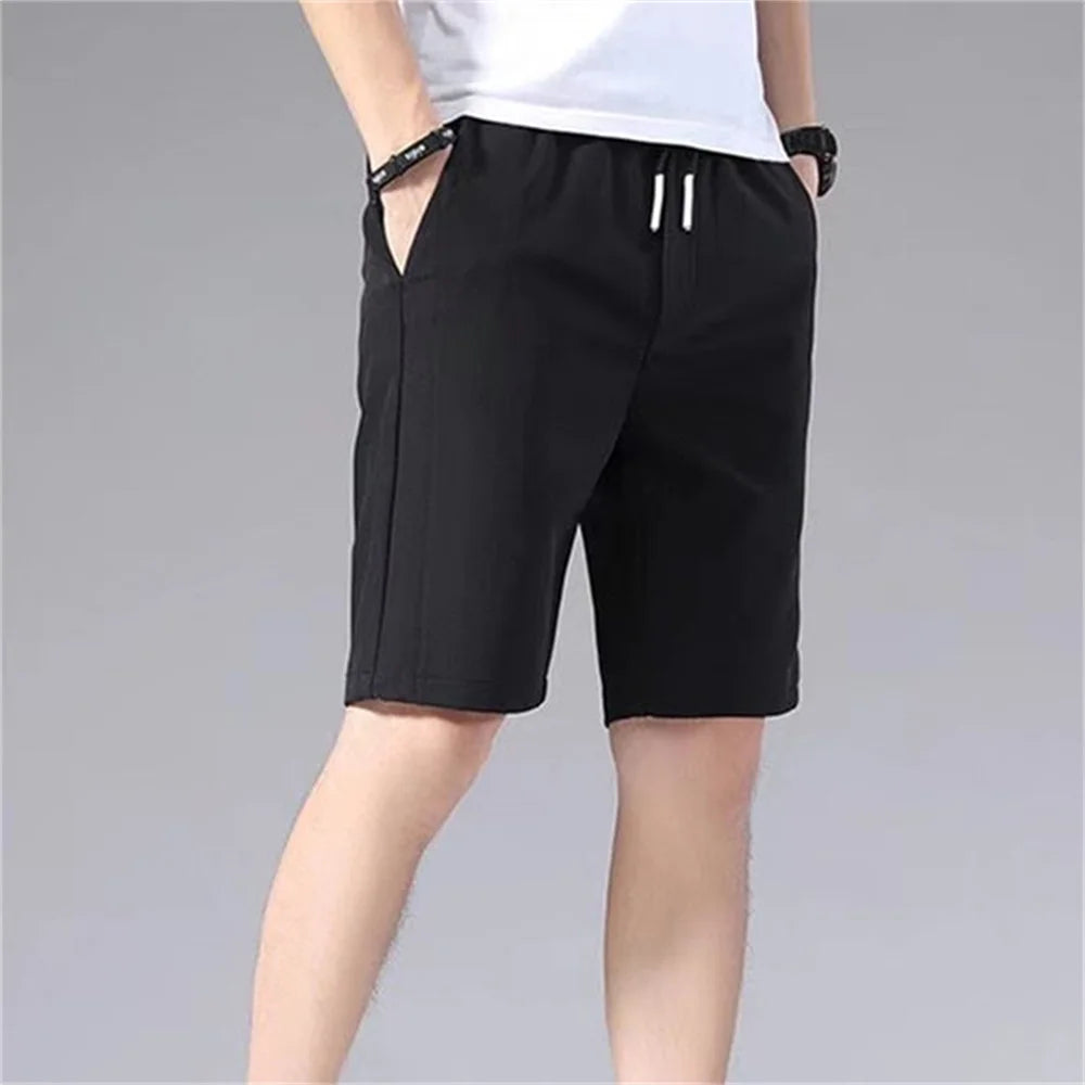 Fashion Shorts Men Pants Summer Beach Pants Casual Running Sports Shorts Streetwear Male Ice Silk Big Size Fitness Short Pants