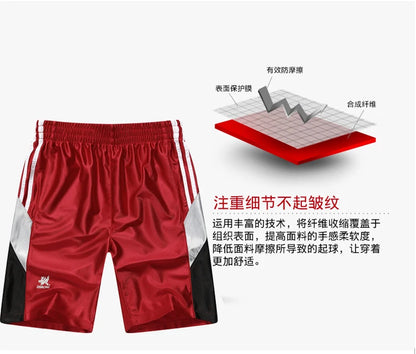 Glossy Pockets Men's Shorts Outdoor Fitness Plus Size Casual Sports Basketball Bottoms