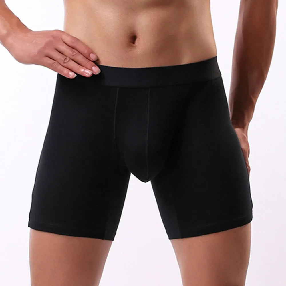 Men's Middle Leg Breathable Cotton Boxer Briefs