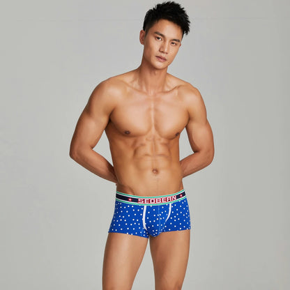 New SEOBEAN Men's Low Rise  Cotton Sexy Boxer Brief Underwear