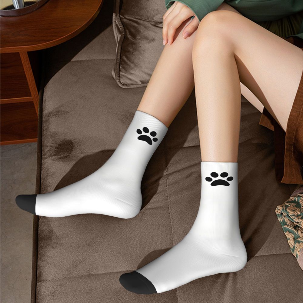 Paw Print Pattern Black Pawprint Men Women Socks Cycling Novelty Spring Summer Autumn Winter Stockings Gift