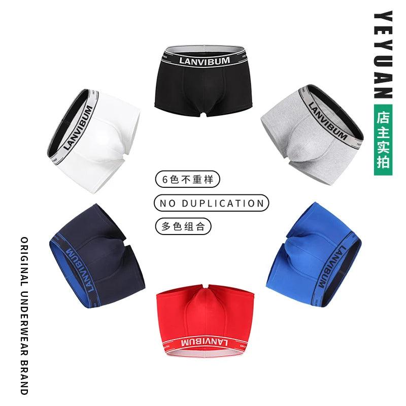 3pcs/lot men's cotton boxer shorts, youth breathable and sexy boxer shorts, sports trendy design underwear