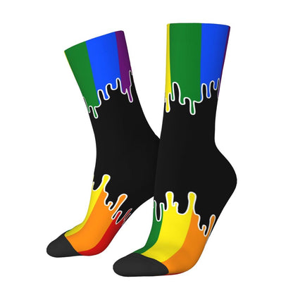 Gay Bear Paw Flag GLBT Mens Crew Socks Unisex Fun LGBT Lesbian Spring Summer Autumn Winter Dress Socks