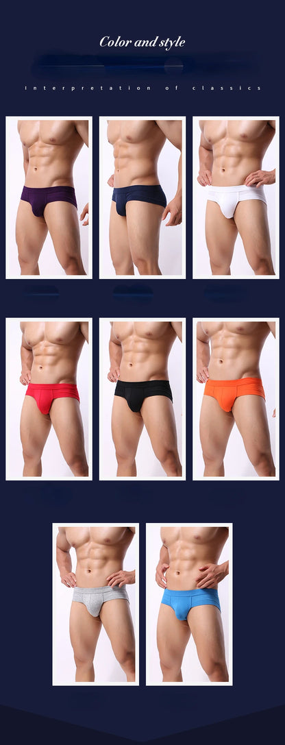 Sexy Solid Color Modal Triangle Briefs for Men European and American Style