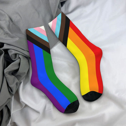 Gay Bear Paw Flag GLBT Mens Crew Socks Unisex Fun LGBT Lesbian Spring Summer Autumn Winter Dress Socks