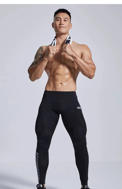 Blue Men's Tight Fitness Running Pants Leggings Plus Size Training Joggers Clothing Sweat Trousers