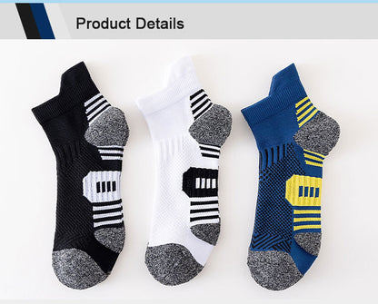 3Pair Professional Fitness Sports Socks Towel Bottom Non-Slip Running Socks Men Women Short Quick-Drying Basketball Training Sox