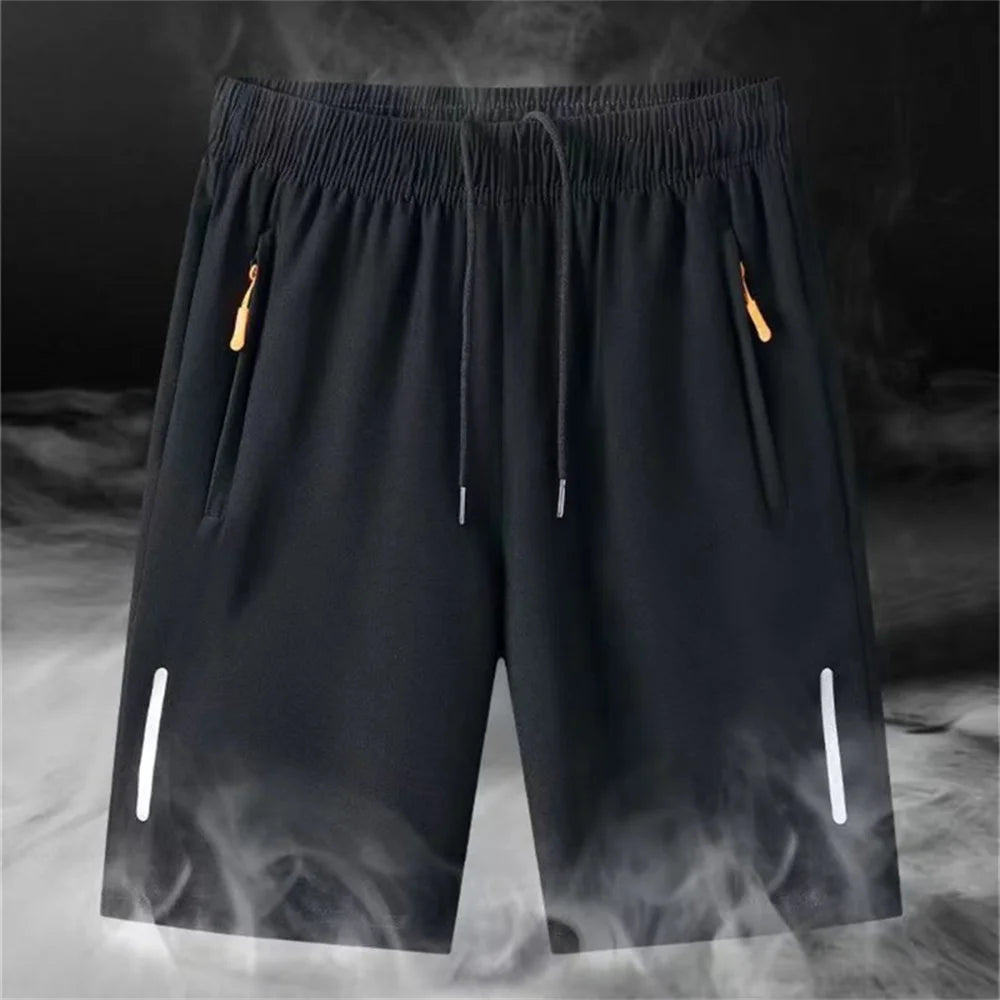 Ice Silk Shorts Quick Dry Breathable Men's Summer Thin Large Sport Running Sweat Wicking Hygroscopic Beach Casual Loose Capris