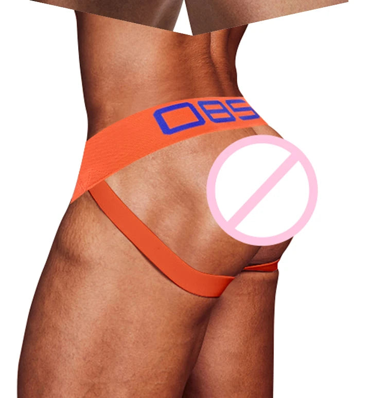 3pcs Men's Jockstrap Mesh Low Waist Breathable Penis Pouch Jock Strap