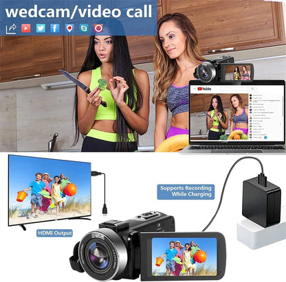 4k Digital Cameras Professional Camcorder for Vlog Video Camera WiFi 48MP Youtube Camera 18X Digital Zoom Camera Digital Webcam