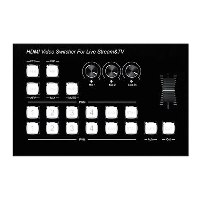 4K 4HD HDMI Video Mixer Switcher Seamless Switch for Multi Camera Live Production Line in Out PIP 1080p Live Streaming Capture