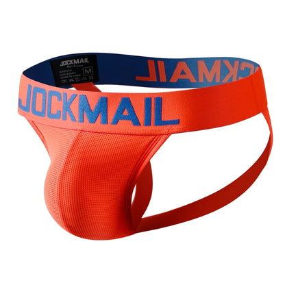 Jockmail Men Underwear Thong Jockstrap Backless Breathable Mesh Cuecas Gay Jock Strap Homme Slip Erotic String Homens Tangas