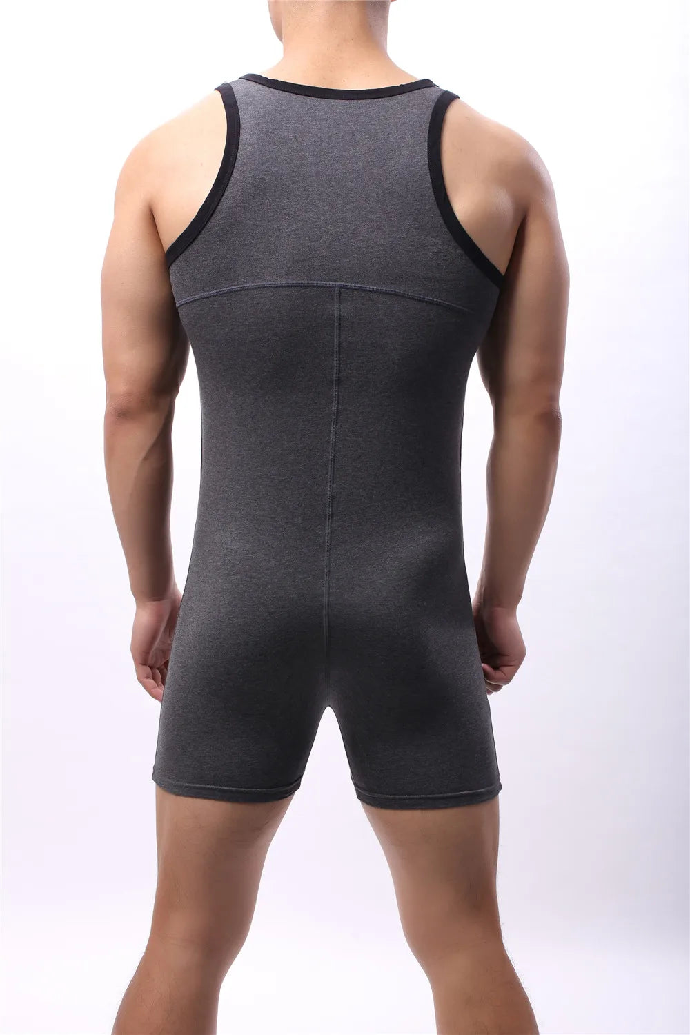 Mens Undershirts Cotton One-Piece Rompers Men Bodysuit Wrestling Singlet Sports Leotard Fitness Jumpsuits Boxer Shorts Underwear