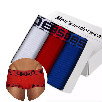 3pcs Men's Cotton U Convex Boxer Briefs