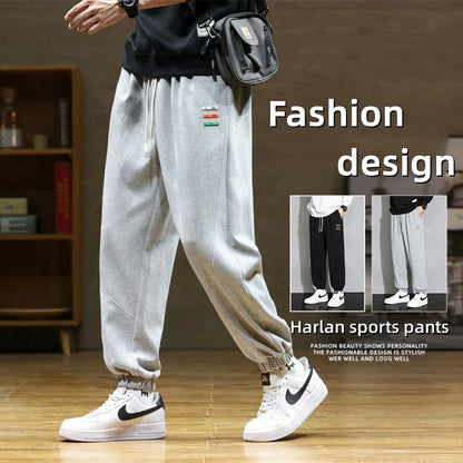 New Spring Harem Pants Men Casual Pants Comfortable Cotton Fabric Solid Sweat Trousers Straight Streetwear Oversize Size 8xl