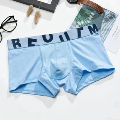 2pcs Men's Boxers Briefs Low Waist Cotton Breathable Comfort U Convex Men's Youth Boxer Brief.