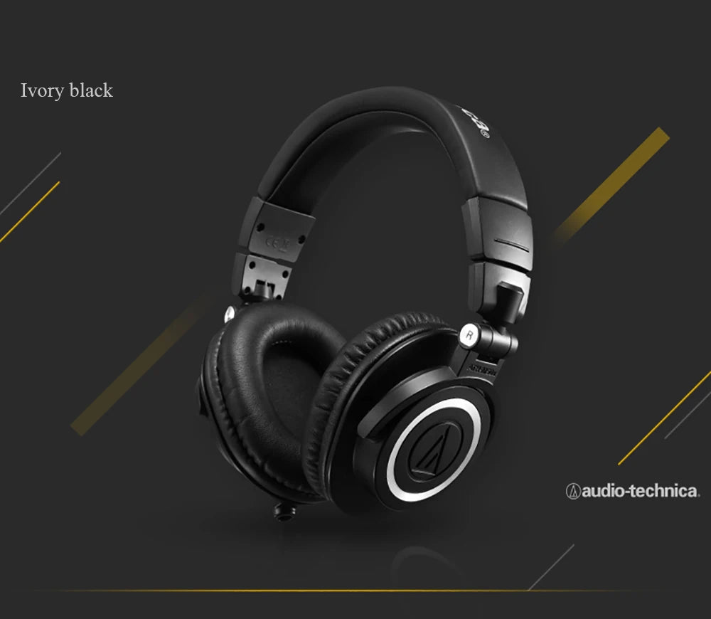 Original Audio Technica ATH M50X HIFI Earphones Professional Fully Enclosed Monitoring Headphones Foldable Music Game Headset