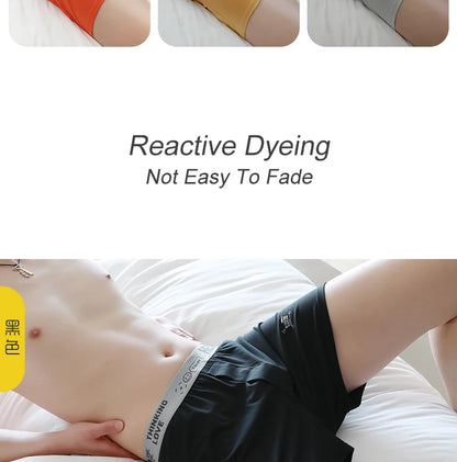 High Quality Cotton Soft Underwear Boxer Shorts Sleepwear Men Fitness Loose Cozy Arrow Panties Male Comfortable Sleeping Shorts