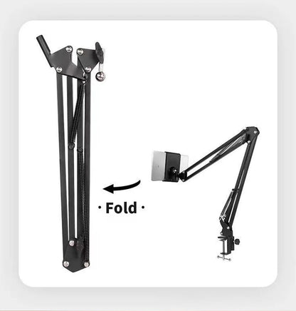 Universal Tablet Stand Clip Lazy Bracket Flexible Articulating Aluminum Arm Phone Mount Tablet Holder For All 4-11 Inch Device