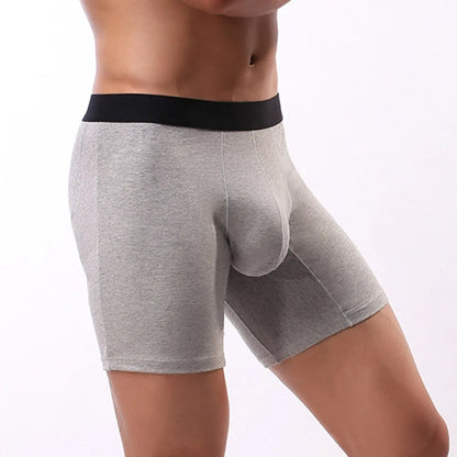 Men's Middle Leg Breathable Cotton Boxer Briefs